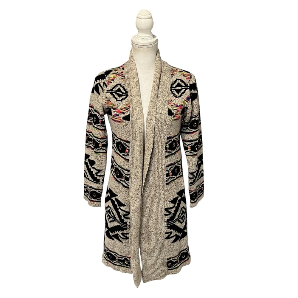 Northern Angel Multi Colored Aztec Print Open Cardigan